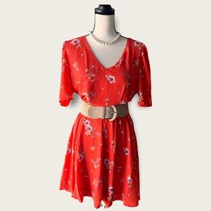 NWT Studio B Bobeau Coral Orange Floral Dress